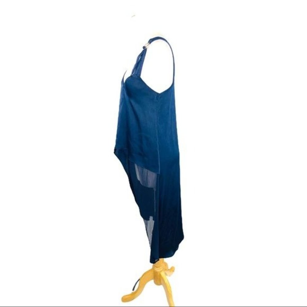 ZARA High Low Tunic Top Asymmetric Long Camisole Adjustable Strap Navy Womens XS - Picture 7 of 11